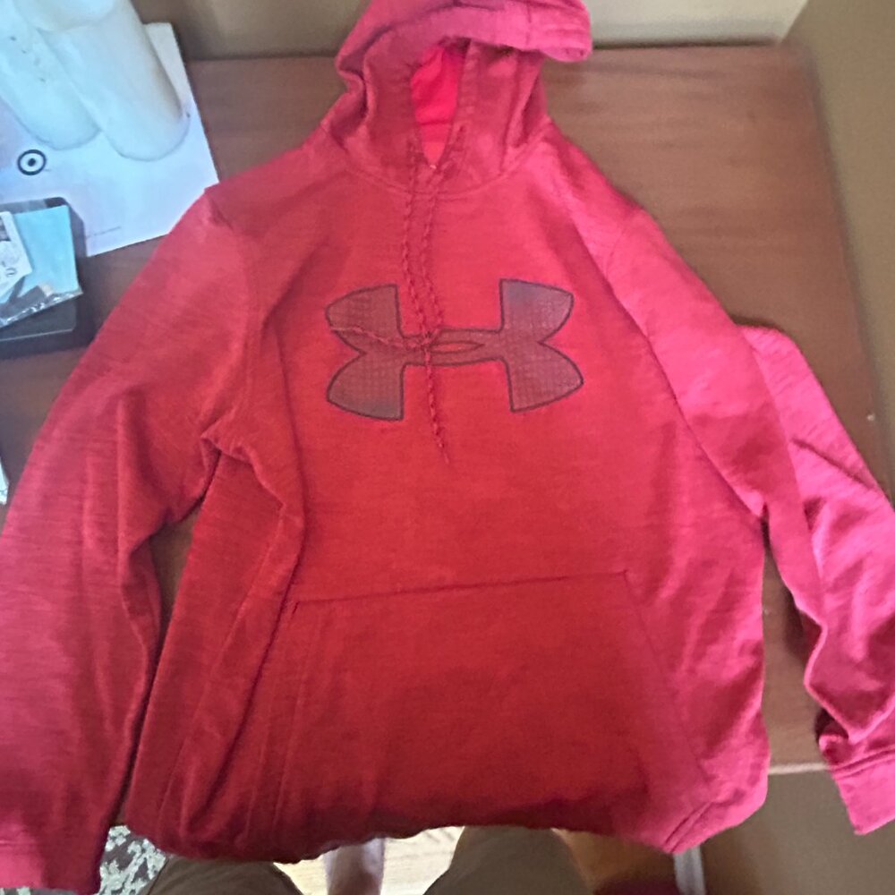 UNDER ARMOUR RED HOODIE LOOSE SIZE MED COLDGEAR